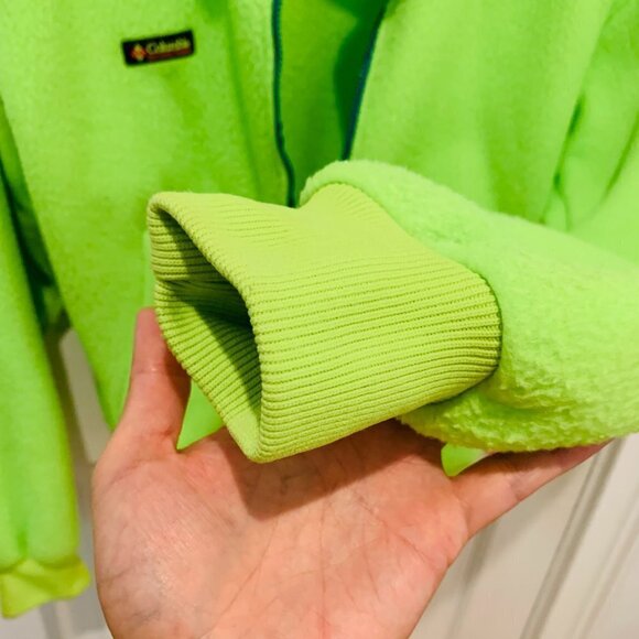 Vtg 80s Columbia Neon Fleece Jacket M Retro Pile Synchilla Ski Vaporwave 90s ACG - Picture 8 of 9